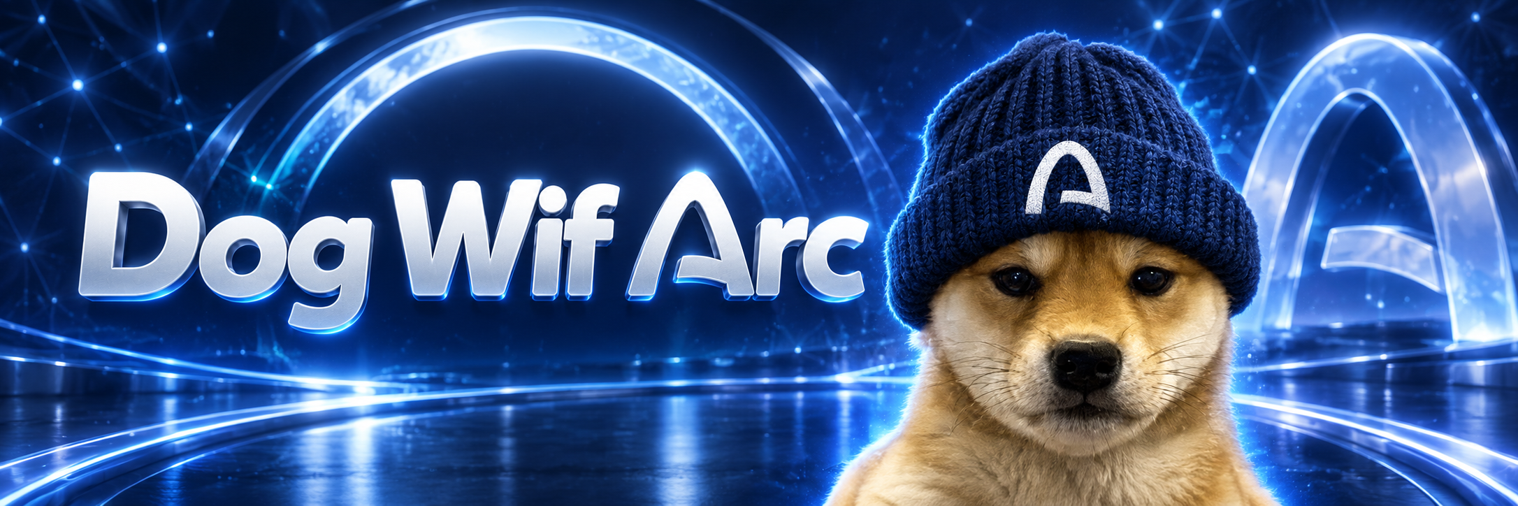 Dog Wif Arc campaign banner in a three by one frame